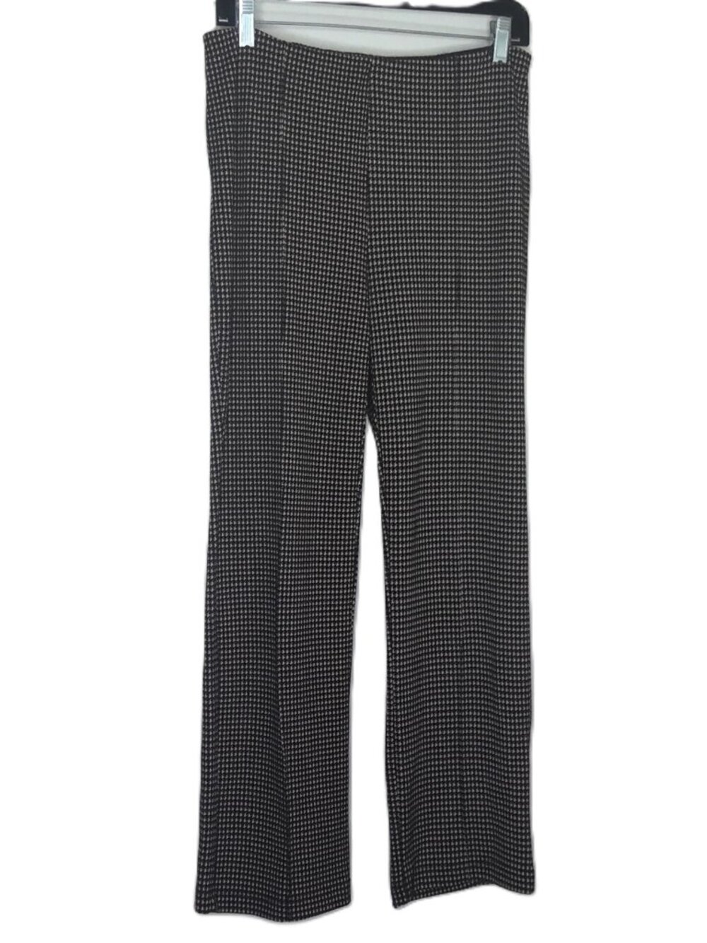 Joan Vass New York Houndstooth Pants Black & White Pull On Straight Career Sz M